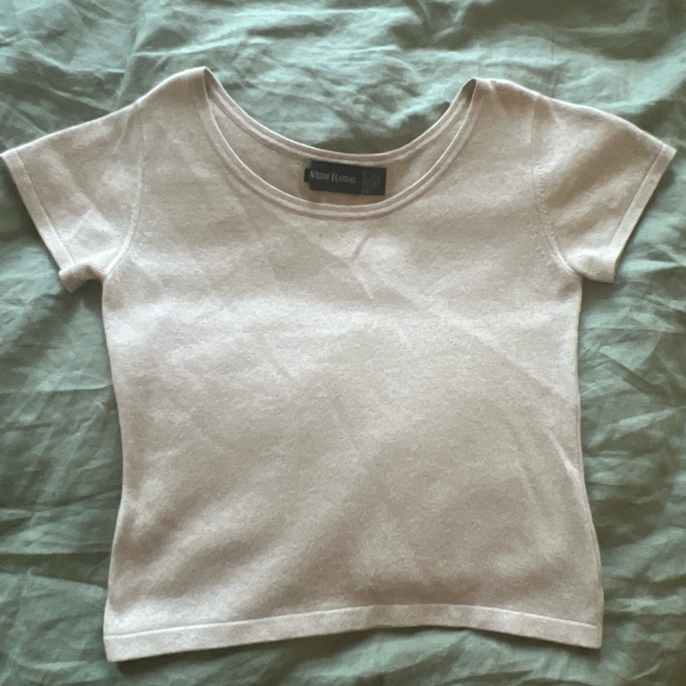Vintage beige cashmere/silk top William Randall size S